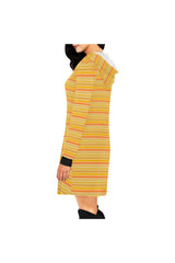 Shades of Turmeric All Over Print Hoodie Mini Dress (Model H27) - Objet D'Art