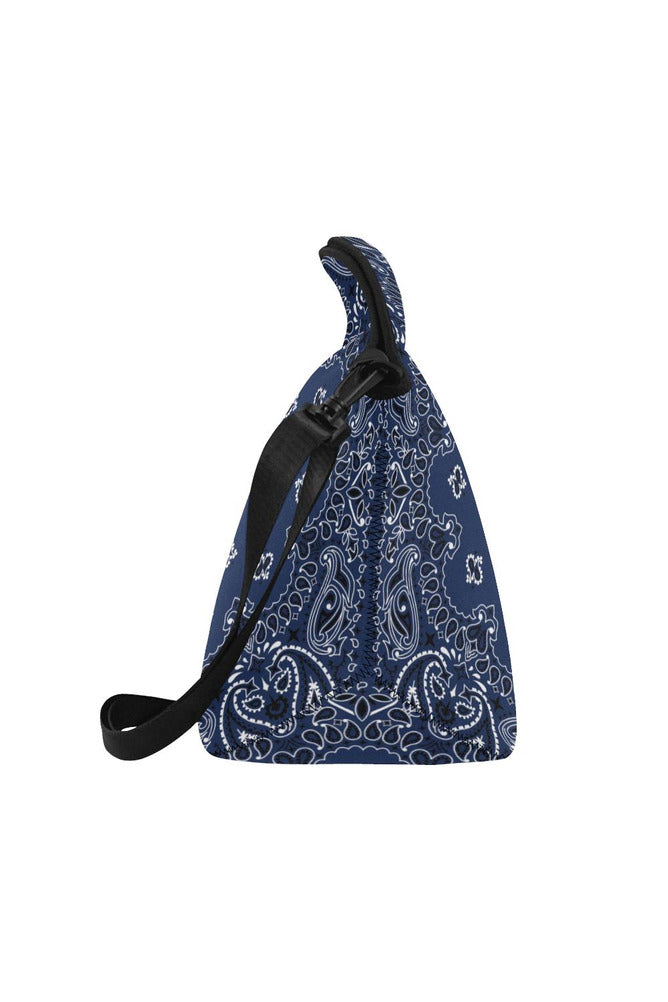 blue bandanna Neoprene Lunch Bag/Large (Model 1669) - Objet D'Art
