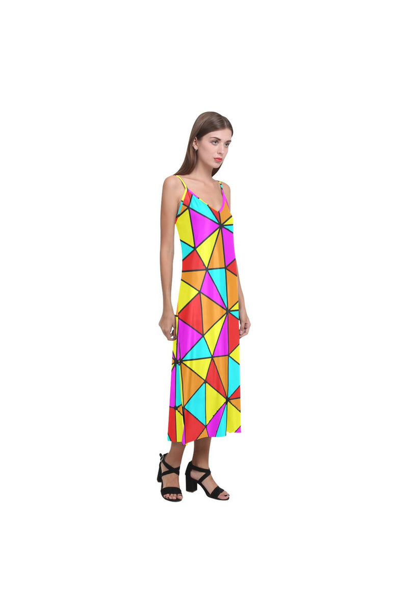 Fiesta V-Neck Open Fork Long Dress - Objet D'Art