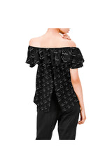 Blusa con hombros descubiertos y volantes para mujer Amino Bambino - Objet D'Art Online Retail Store