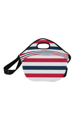 stripesbluegraywhite copy Neoprene Lunch Bag/Large (Model 1669) - Objet D'Art