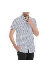 Zig Zag Dots Men's All Over Print Short Sleeve Shirt (Model T53) - Objet D'Art