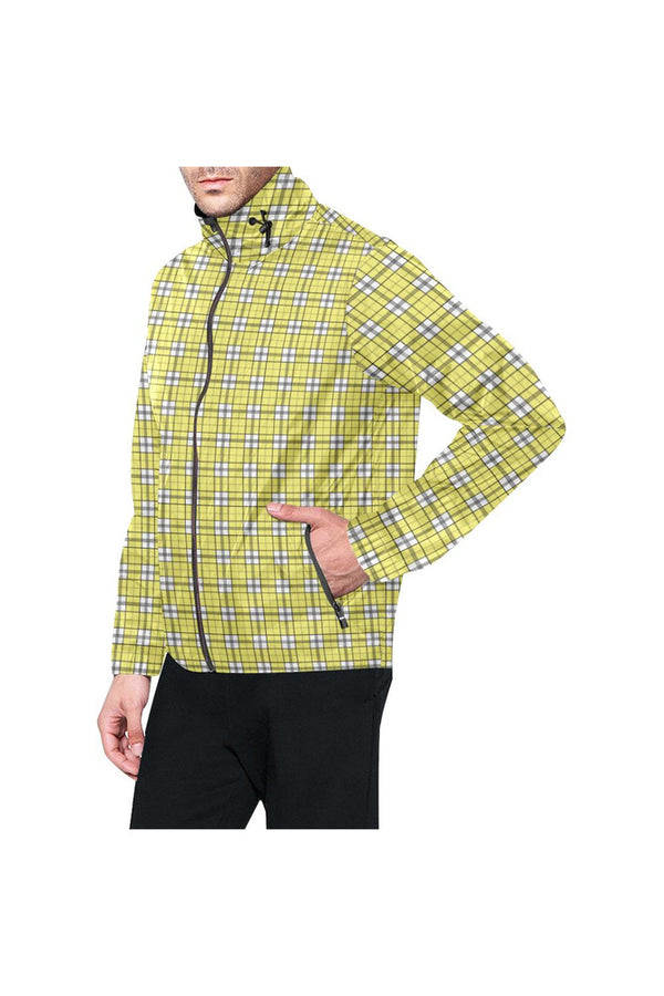 Yellow Plaid All Over Print Windbreaker for Men (Model H23) - Objet D'Art