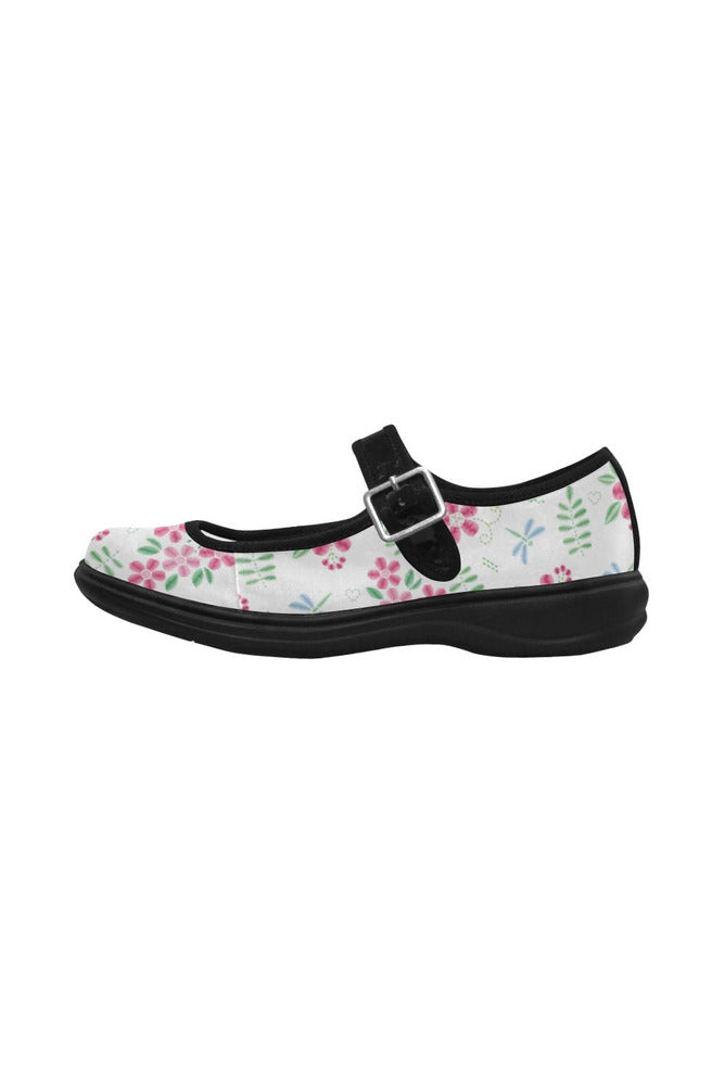 Floral Faux Stitch-work Mila Satin Women's Mary Jane Shoes - Objet D'Art