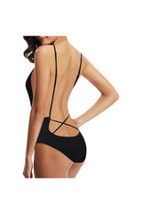 Dark Gray Polka Dot Sexy Lacing Backless One-Piece Swimsuit - Objet D'Art Online Retail Store