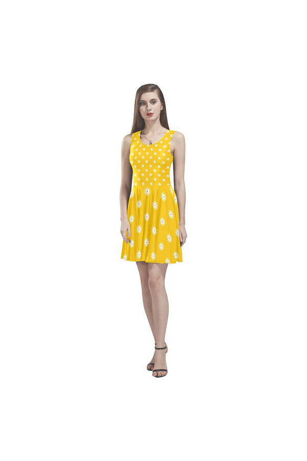 Gold Daisies Thea Sleeveless Skater Dress - Objet D'Art Online Retail Store