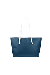 Marine Blue Leather Tote Bag/Small - Objet D'Art