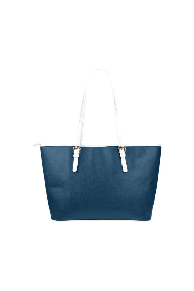 Marine Blue Leather Tote Bag/Small - Objet D'Art