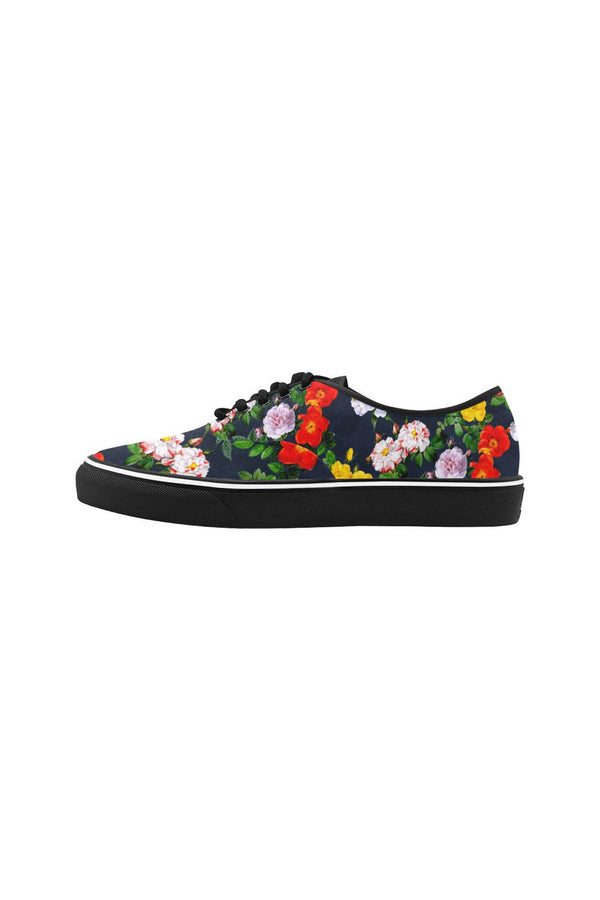 Flower Power Classic Women's Canvas Low Top Shoes (Model E001-4) - Objet D'Art