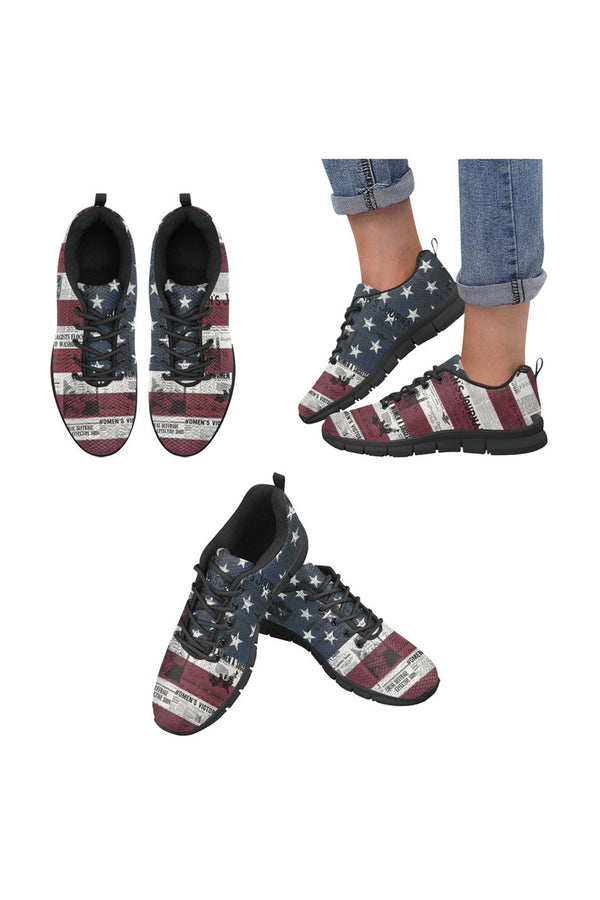 Women's Suffrage & USA Flag Women's Breathable Running Shoes - Objet D'Art