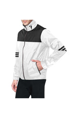 White & Black All Over Print Windbreaker for Men (Model H23) - Objet D'Art