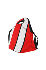 red black white stripe Neoprene Lunch Bag/Large (Model 1669) - Objet D'Art