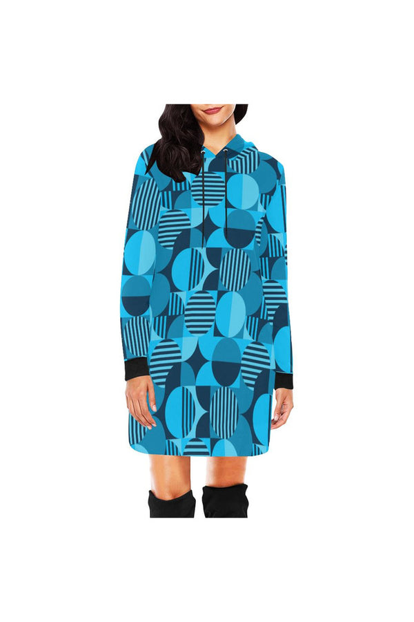 Blue Bauhaus Hoodie Mini Dress - Objet D'Art