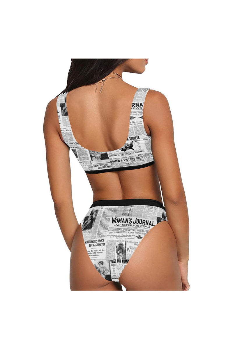 Women's Suffrage Sport Top & High-Waist Bikini Swimsuit - Objet D'Art