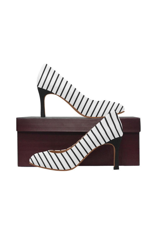 striped Women's High Heels (Model 048) - Objet D'Art