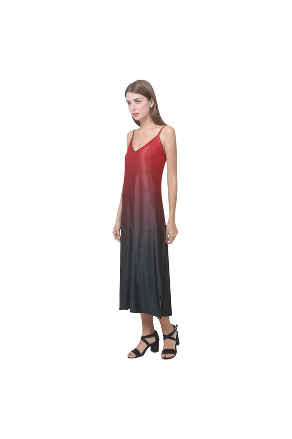 Gradient V-Neck Open Fork Long Dress - Objet D'Art