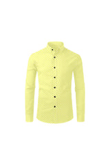 Yellow Polkadots Men's All Over Print Casual Dress Shirt - Objet D'Art