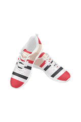 Red & Black Stripes Women's Breathable Running Shoes - Objet D'Art