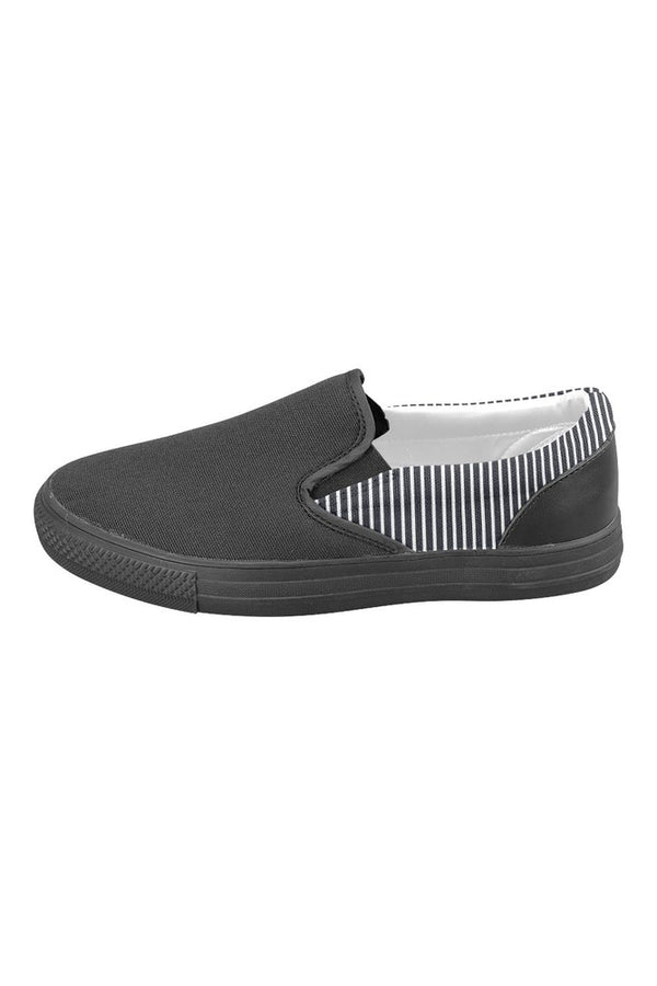 Stripes Men's Slip-on Canvas Shoes (Model 019) - Objet D'Art