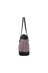 Fancy Striped Leather Tote Bag/Small - Objet D'Art