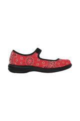Red Bandana Mila Satin Women's Mary Jane Shoes - Objet D'Art