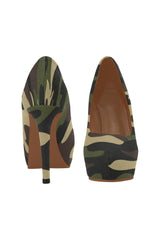 woodland camo heel Women's High Heels (Model 044) - Objet D'Art