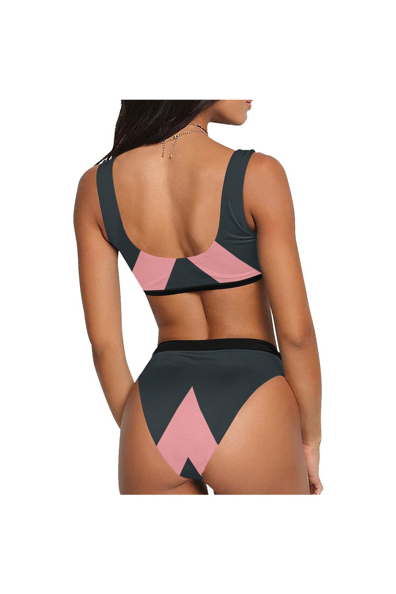 Pink-a-Boo Sport Top & High-Waist Bikini Swimsuit - Objet D'Art