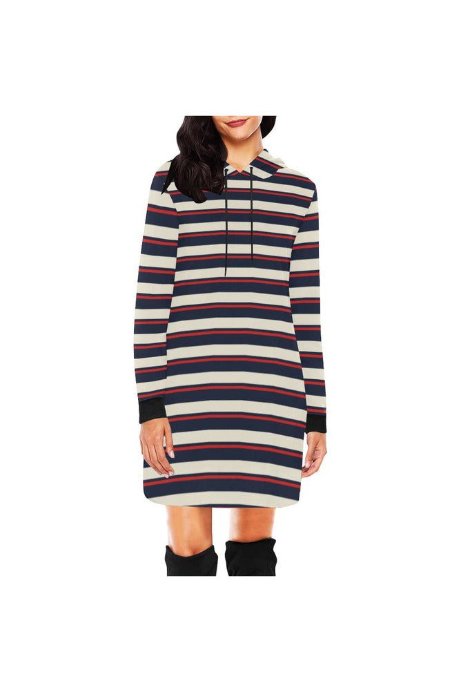 striped tunic hood All Over Print Hoodie Mini Dress (Model H27) - Objet D'Art
