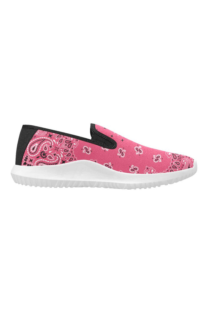 pink bandana Orion Slip-on Women's Canvas Sneakers (Model 042) - Objet D'Art
