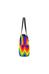 Rainbow in Abstract Leather Tote Bag/Small - Objet D'Art