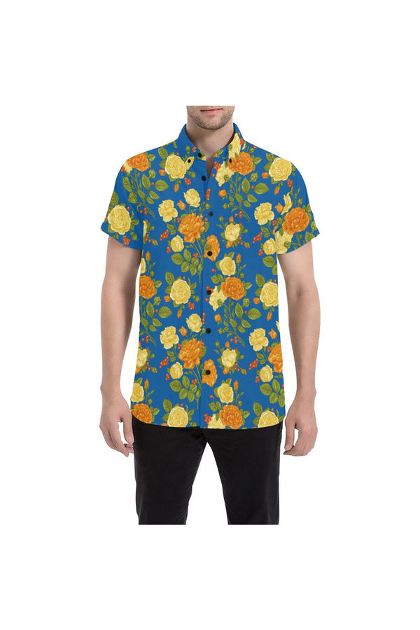 Floral Fellow Men's All Over Print Short Sleeve Shirt (Model T53) - Objet D'Art