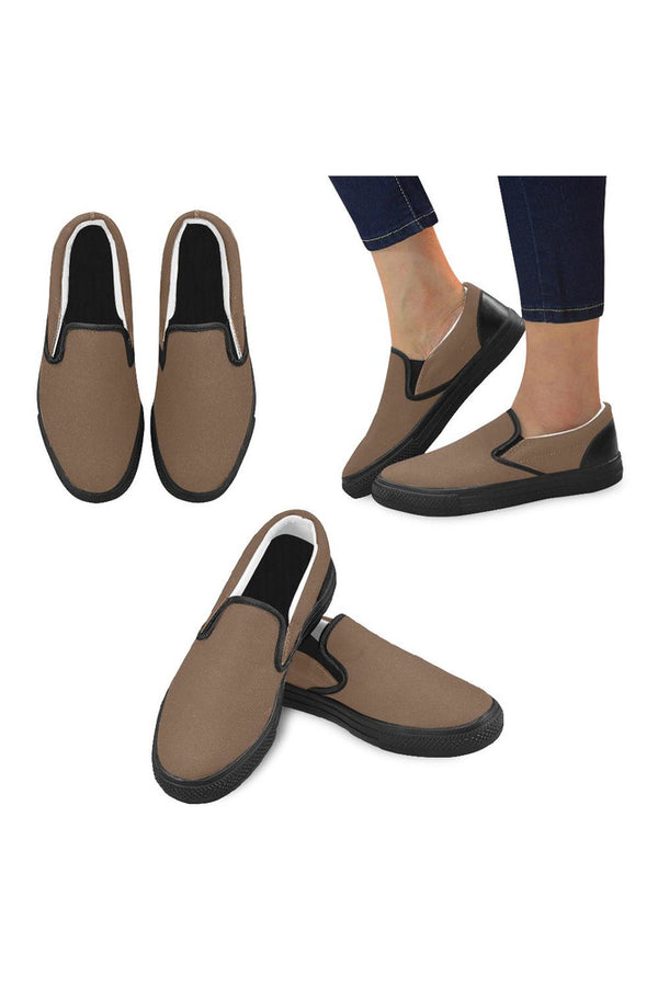 Toffee Men's Slip-on Canvas Shoes (Model 019) - Objet D'Art