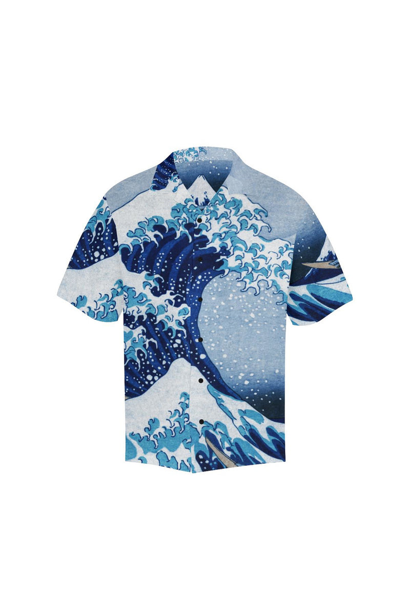 The Great Wave off Kanagawa (Blue Tinted) Hawaiian Shirt - Objet D'Art