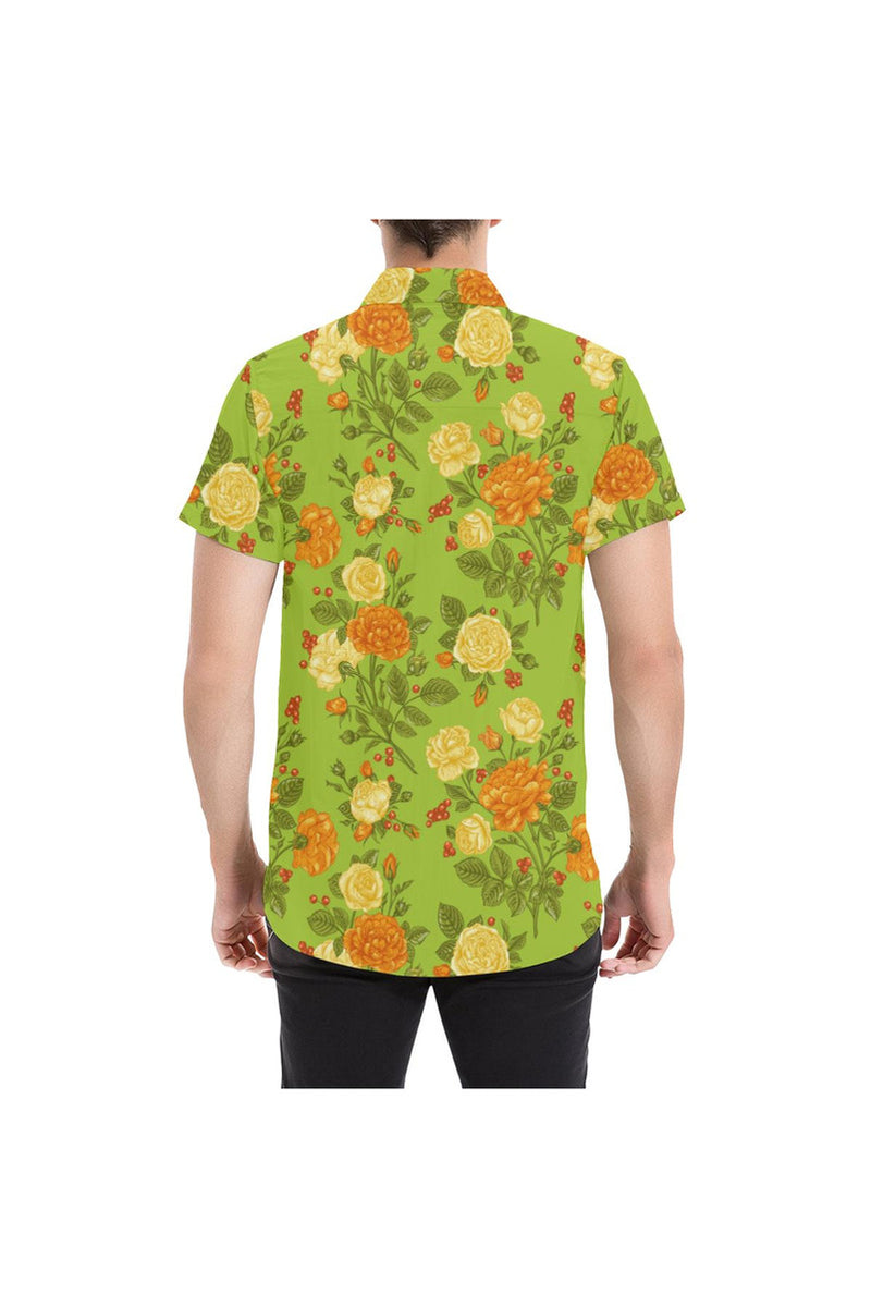 Floral Fellow Men's All Over Print Short Sleeve Shirt (Model T53) - Objet D'Art