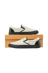 Eggshell Men's Slip-on Canvas Shoes (Model 019) - Objet D'Art