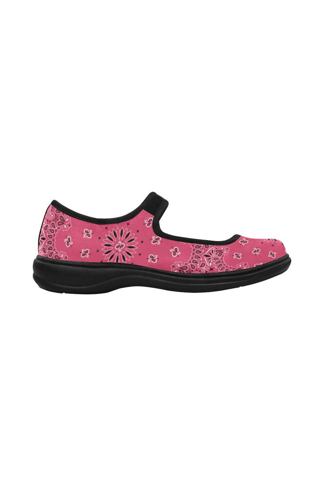 Pink Bandana Mila Satin Women's Mary Jane Shoes - Objet D'Art