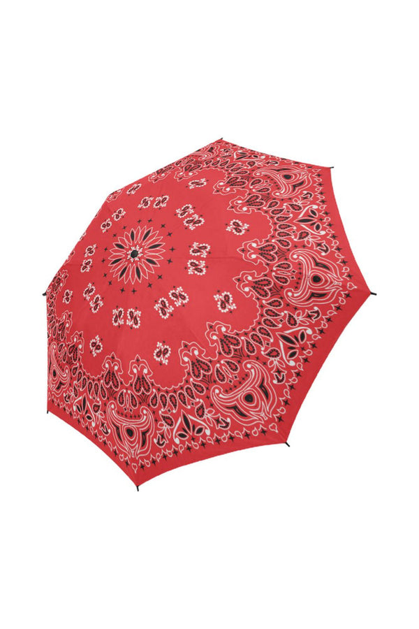 Classic Red Scarf Semi-Automatic Foldable Umbrella - Objet D'Art
