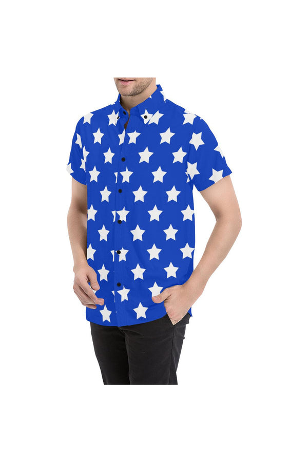 Stars Men's All Over Print Short Sleeve Shirt/Large Size (Model T53) - Objet D'Art
