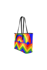 Rainbow in Abstract Leather Tote Bag/Small - Objet D'Art