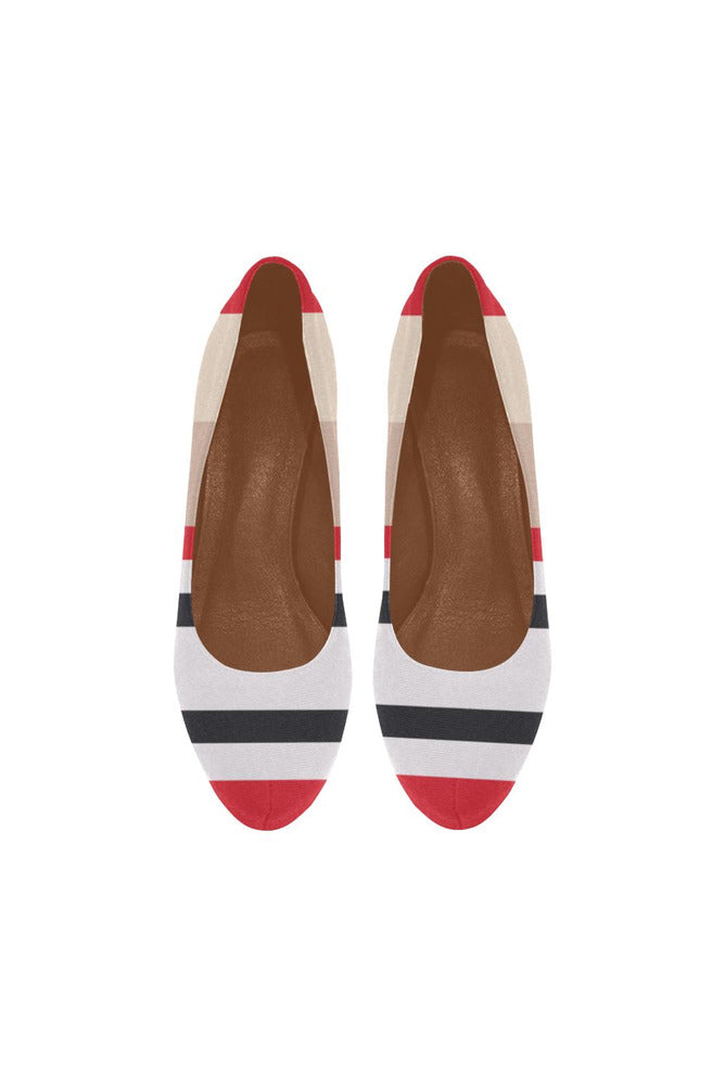 Red & Black Stripe Women's High Heels - Objet D'Art