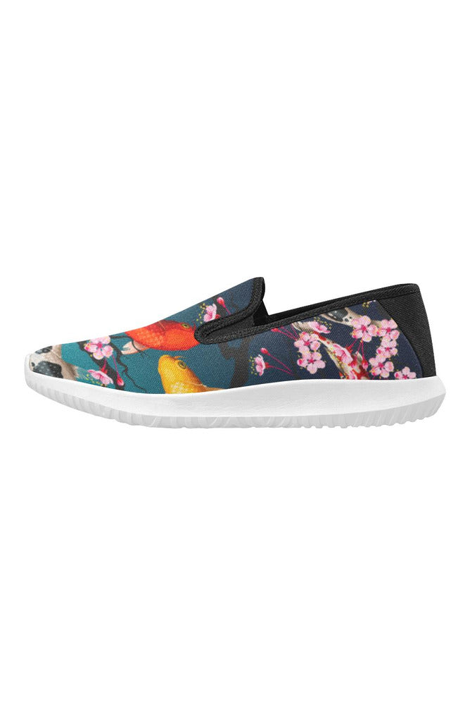 koi day Orion Slip-on Women's Canvas Sneakers (Model 042) - Objet D'Art