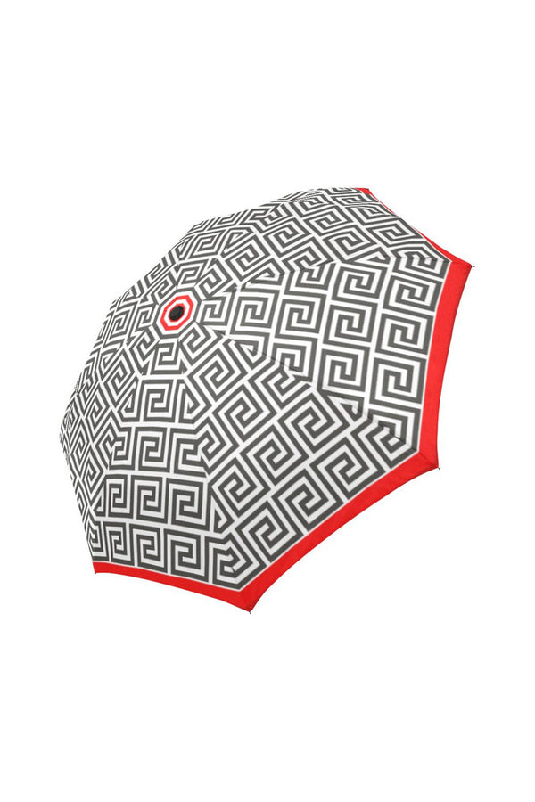Greek Key Red Edge Auto-Foldable Umbrella (Model U04) - Objet D'Art Online Retail Store