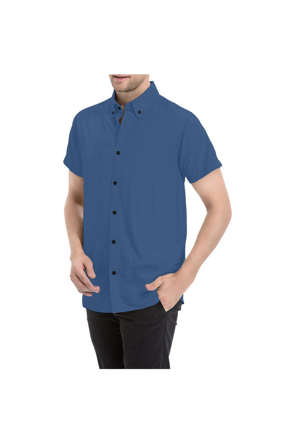 Galaxy Blue Men's All Over Print Short Sleeve Shirt/Large Size (Model T53) - Objet D'Art