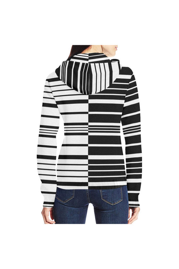Striped Full Zip Hoodie for Women - Objet D'Art
