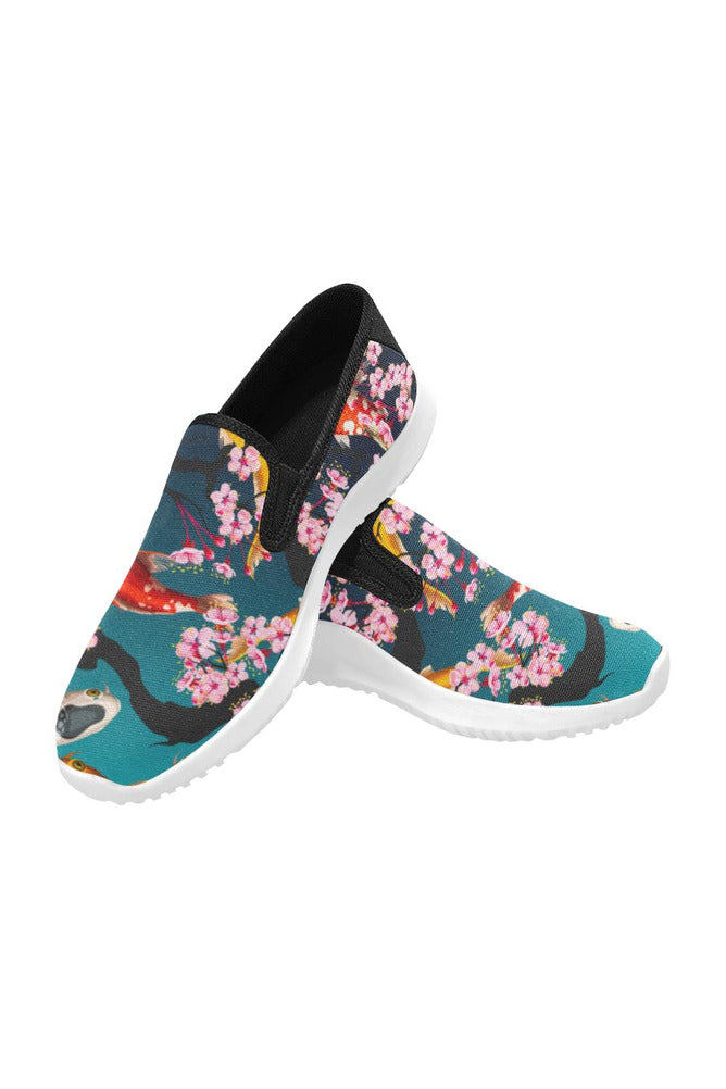 koi day Orion Slip-on Women's Canvas Sneakers (Model 042) - Objet D'Art