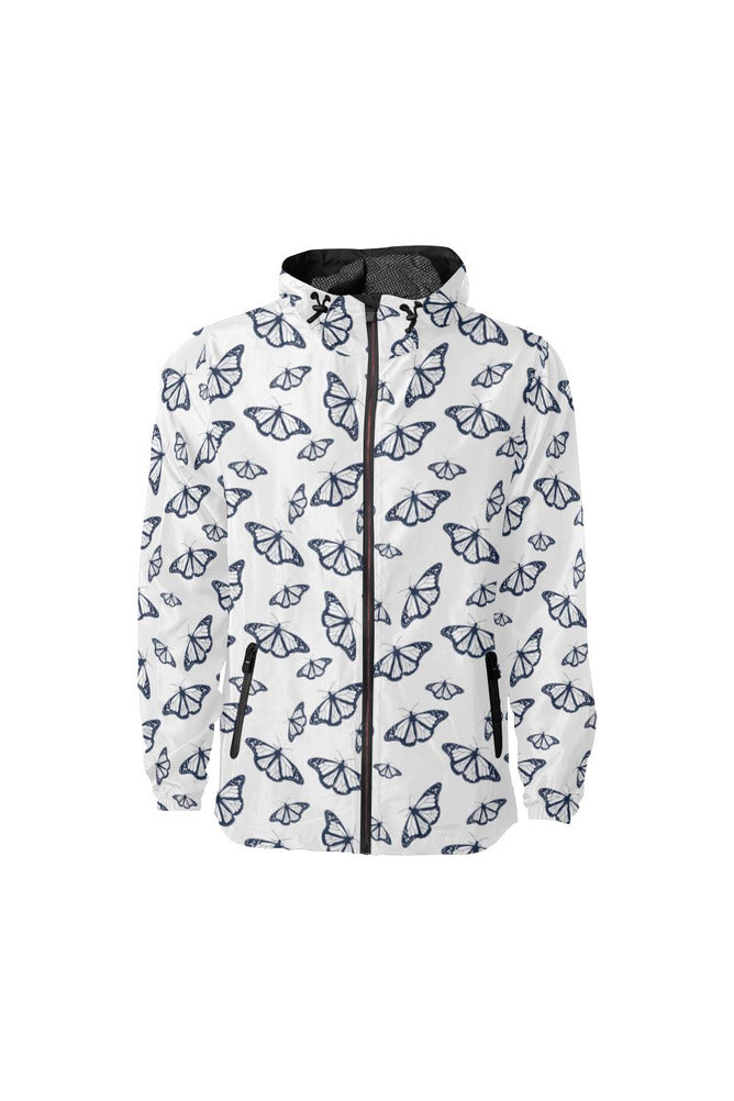 wht butterfly H23 HOOD LR Unisex All Over Print Windbreaker (Model H23) - Objet D'Art
