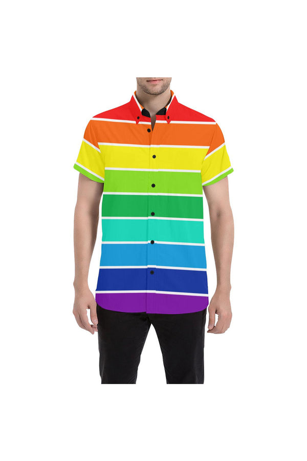 Rainbow Bright Artsadd Men's All Over Print Short Sleeve Shirt (Model T53) - Objet D'Art