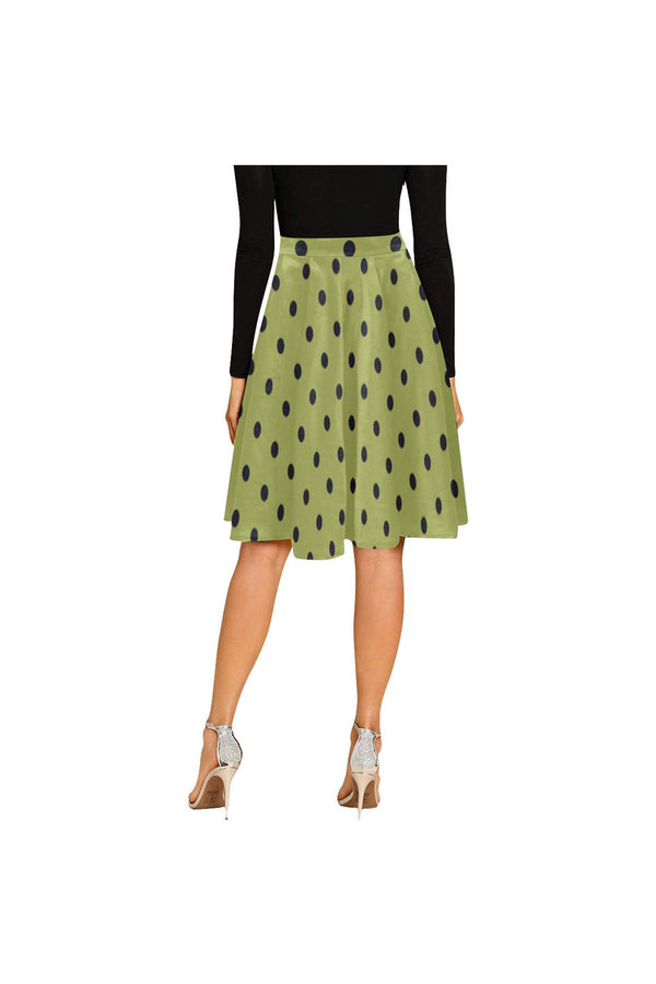 pep green blk pkd blt Melete Pleated Midi Skirt (Model D15) - Objet D'Art