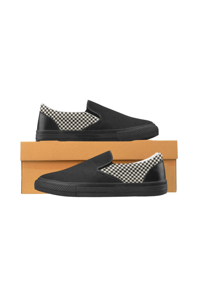 Circles in Squares Men's Slip-on Canvas Shoes (Model 019) - Objet D'Art