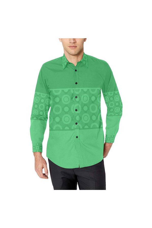 Effervescent Green Men's All Over Print Casual Dress Shirt - Objet D'Art Online Retail Store